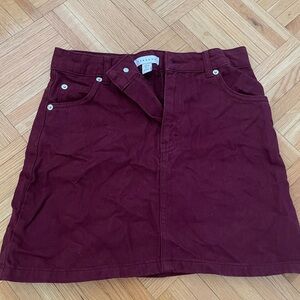 Topshop Deep Red Mini Skirt